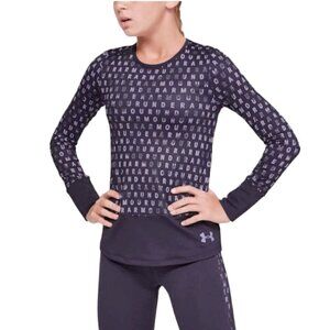 🆕 $45 UNDER ARMOUR Girls' ColdGear Novelty Long Sleeve T-Shirt Size YLG